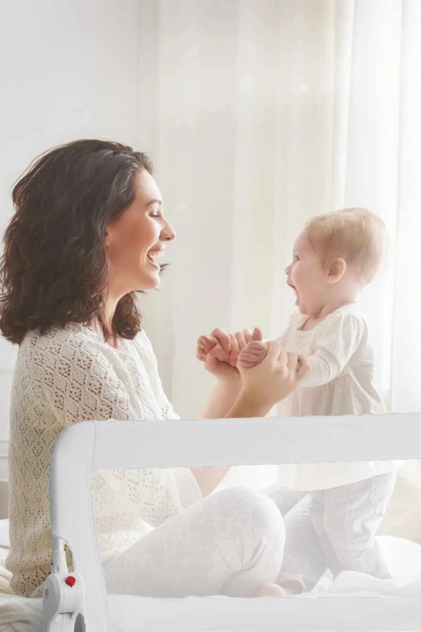 Margine de siguranta pentru pat, Wallxpert, Bed Safety Rail 180, Gri - imagine 5